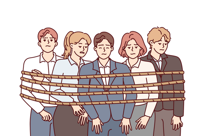 Cravate d'équipe commerciale avec corde  Illustration