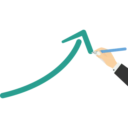 Flèche de croissance de dessin de main d'affaires  Illustration