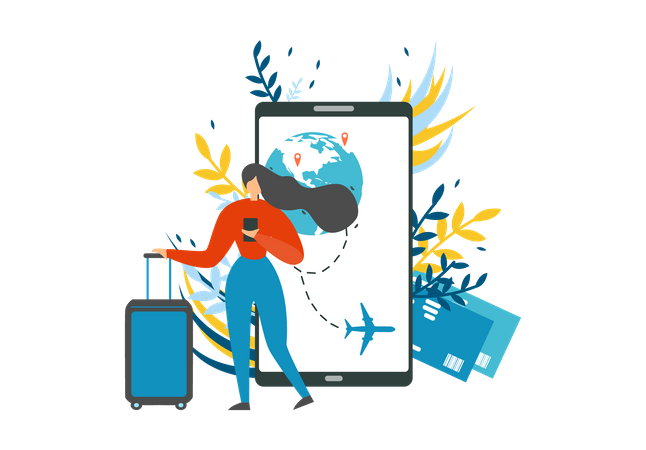 Entreprise offrant le meilleur service de réservation de voyages et de réservation mobile en ligne  Illustration