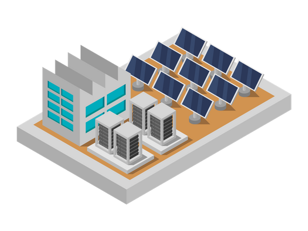 Entreprise produisant de l'électricité solaire  Illustration