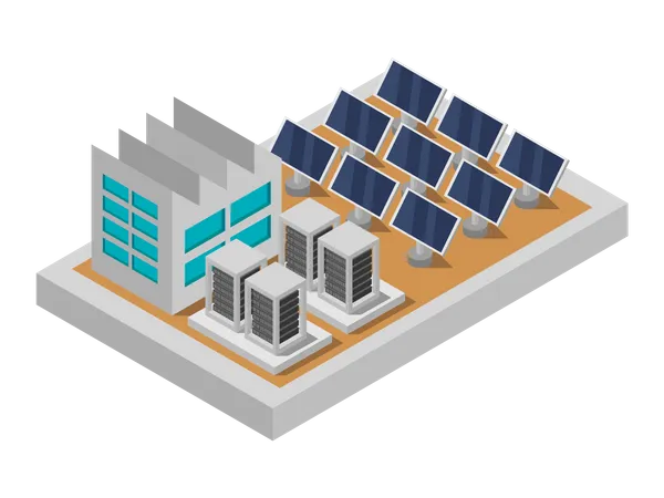 Entreprise produisant de l'électricité solaire  Illustration