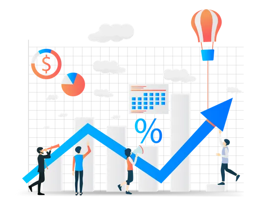 Croissance du démarrage d'entreprise  Illustration