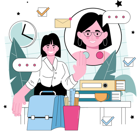 Entrevista de emprego on-line  Ilustração