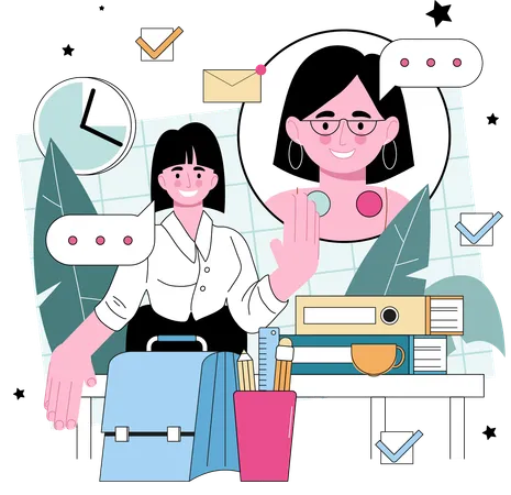 Entrevista de emprego on-line  Ilustração