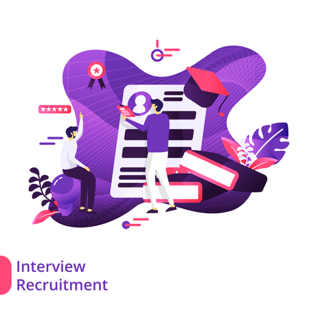 Ilustração moderna de recrutamento para entrevista  Ilustração