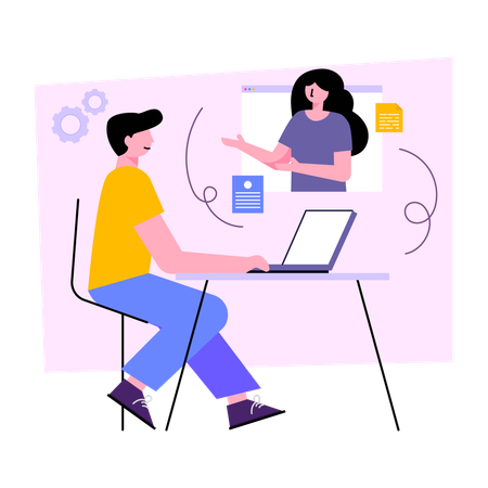 Entrevista virtual  Ilustración