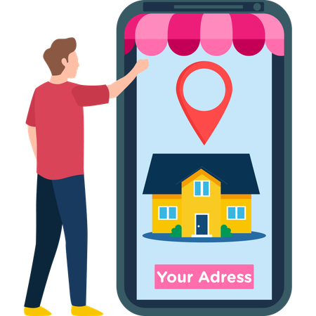 Entrez votre adresse pour une livraison à domicile  Illustration