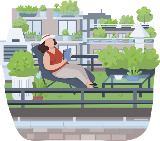 Entspannen auf der Veranda Illustration