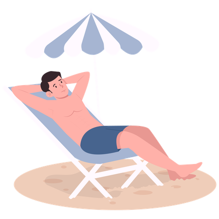 Entspannen im Strandkorb  Illustration