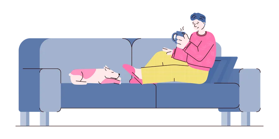 Entspannen Sie mit Ihrem Hund  Illustration