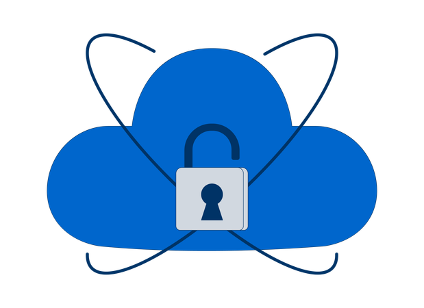 Entsperrte Cloud-Sicherheit  Illustration