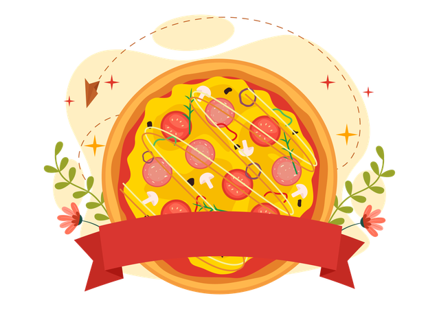 Entusiasmo por la pizza  Ilustración