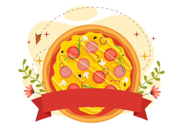 Entusiasmo pela pizza  Ilustração