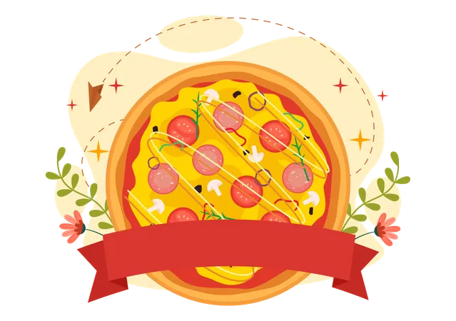 Entusiasmo pela pizza  Ilustração