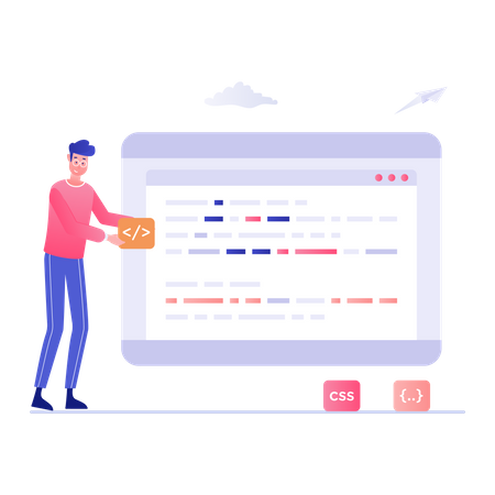 Entwickler-Coding-Website  Illustration