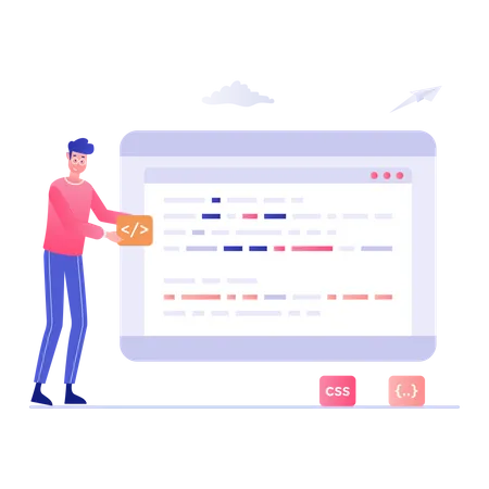 Entwickler-Coding-Website  Illustration