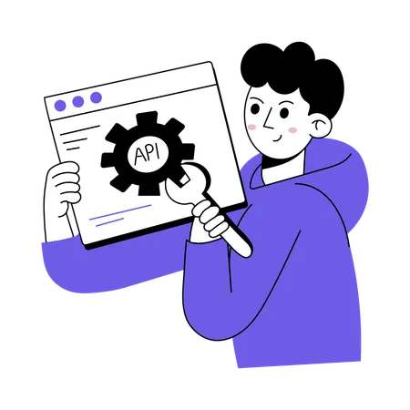 Entwickler bei der API-Entwicklung  Illustration