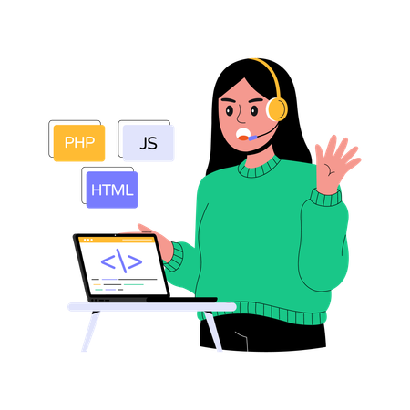 Entwickler prüft Code  Illustration
