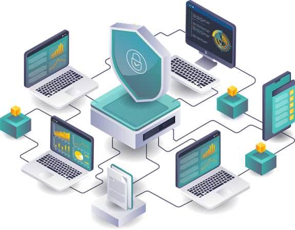 Entwicklung der Technologie zur Computersicherheitsanalyse  Illustration