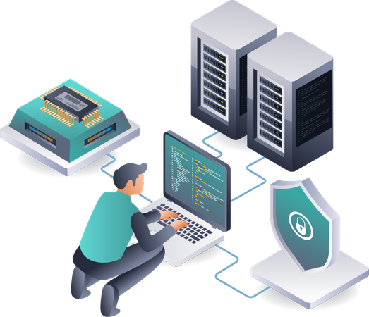 Entwicklung fortschrittlicher Informationstechnologie  Illustration