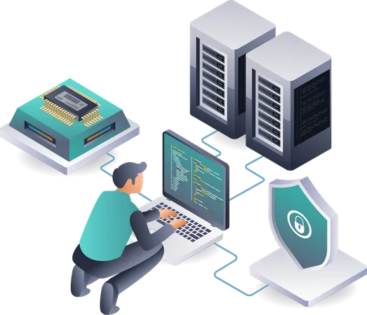 Entwicklung fortschrittlicher Informationstechnologie  Illustration