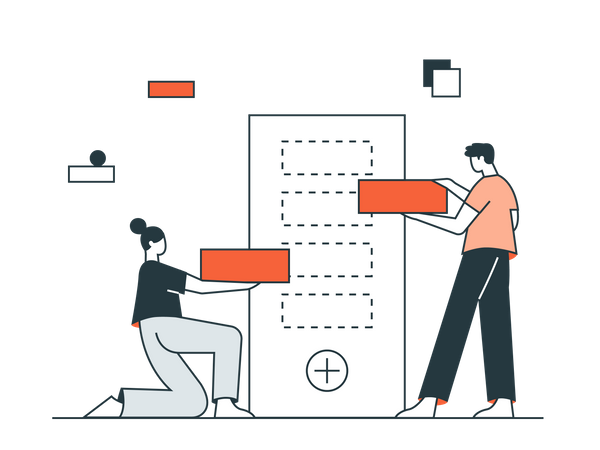 Entwicklung mobiler Anwendungen durch das Entwicklungsteam  Illustration