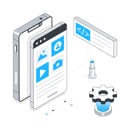 Entwicklung mobiler und Web-Apps  Illustration