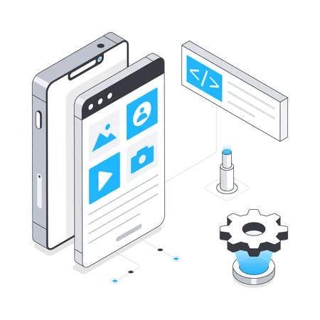 Entwicklung mobiler und Web-Apps  Illustration