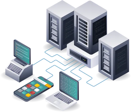 Entwickeln von Serveranwendungen in Computernetzwerken  Illustration