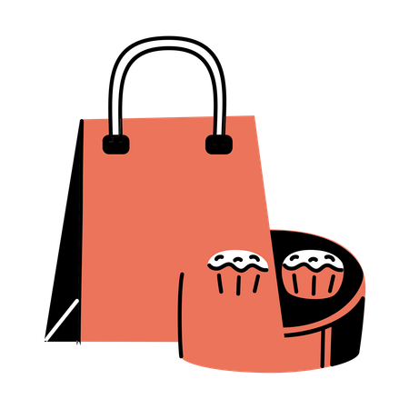 Envasado de alimentos ecológico  Ilustración