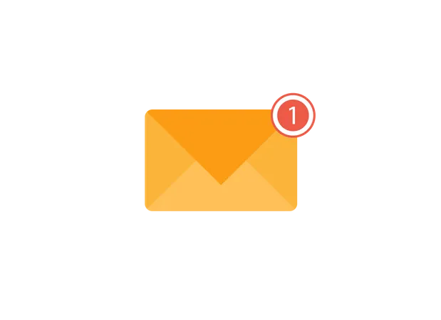 Envelope com uma notificação  Ilustração