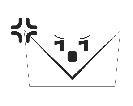 Enveloppe de courrier électronique en colère exprimant la frustration  Illustration