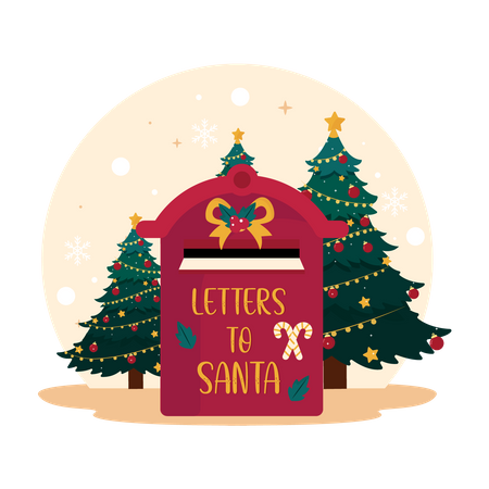 Enviando cartas para o Papai Noel  Ilustração