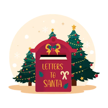 Enviando cartas para o Papai Noel  Ilustração