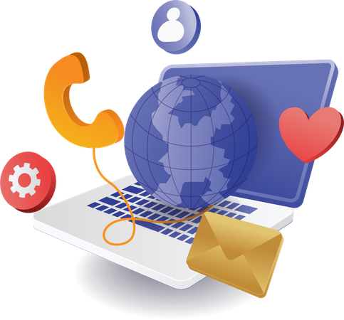 Envio e recebimento de e-mails de marketing  Ilustração