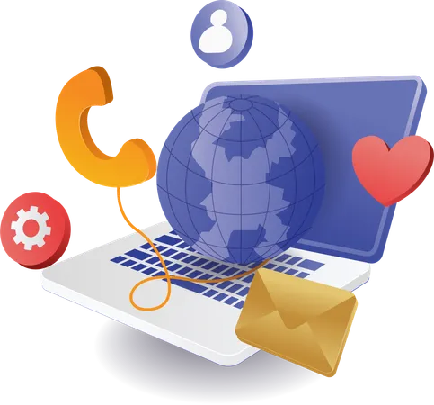 Envio e recebimento de e-mails de marketing  Ilustração