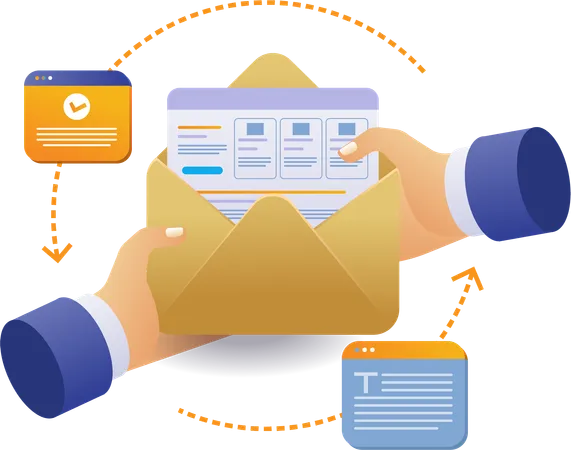Enviar y recibir datos de correo electrónico  Ilustración