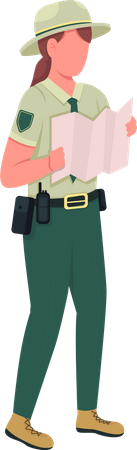Environmental police female officer Illustration