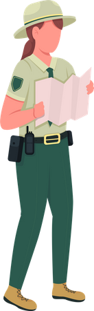 Environmental police female officer  Illustration