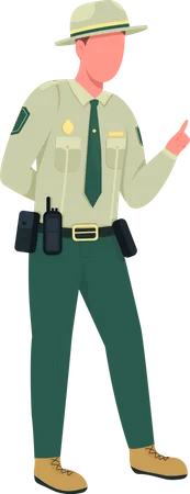 Environmental police male officer Illustration