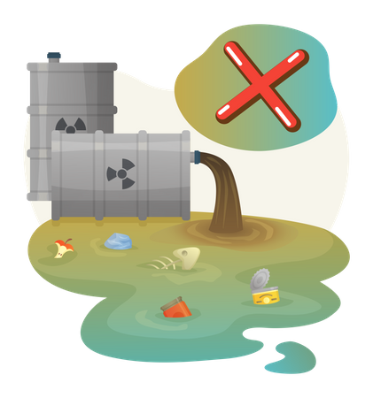 Environmental pollution from industry  Illustration