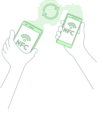 Envoi de fichiers via la technologie NFC  Illustration