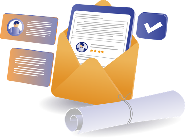 Envoi d'e-mails marketing aux clients  Illustration