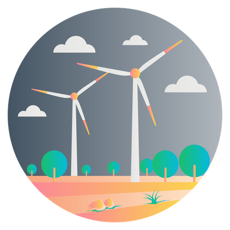 Centrale éolienne  Illustration