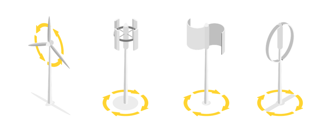 Éoliennes à axe vertical  Illustration