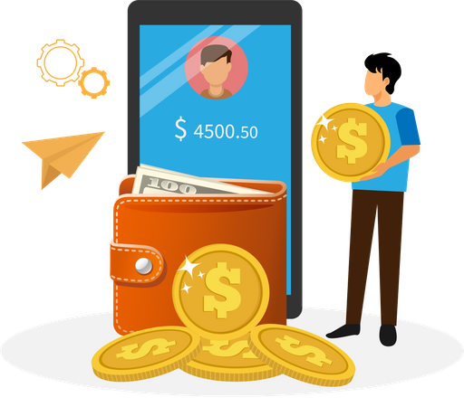 Épargne financière et paiements en ligne  Illustration