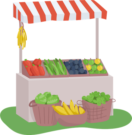 Stand d'épicerie  Illustration