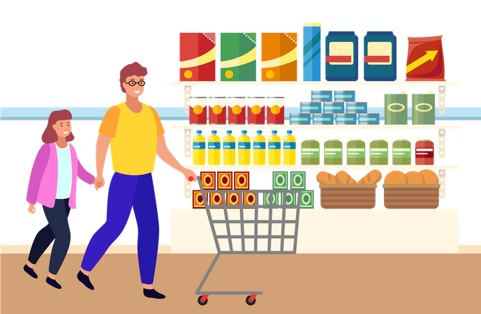 Faire les courses  Illustration