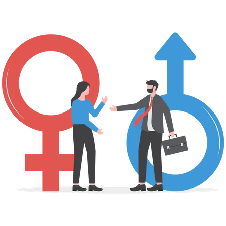 Gender Equality Concept Sexuality Concept With Male And Female Icon Womens Rights Illustration