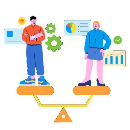 Equality To Find Job  Illustration